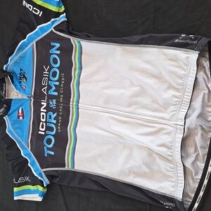 Tour of the Moon Women's Cycling Jersey - Blue and Black
